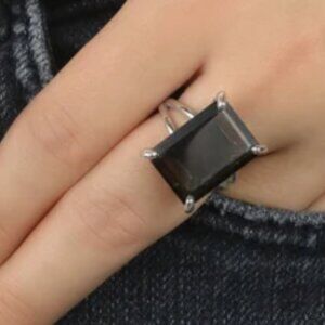 Smoky Quartz Ring ·Sterling Silver 925 - Ring Women · Cocktail Rings · Size 9